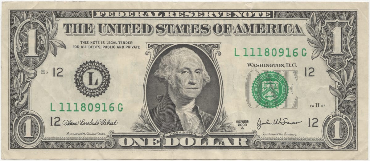 A one-dollar bill