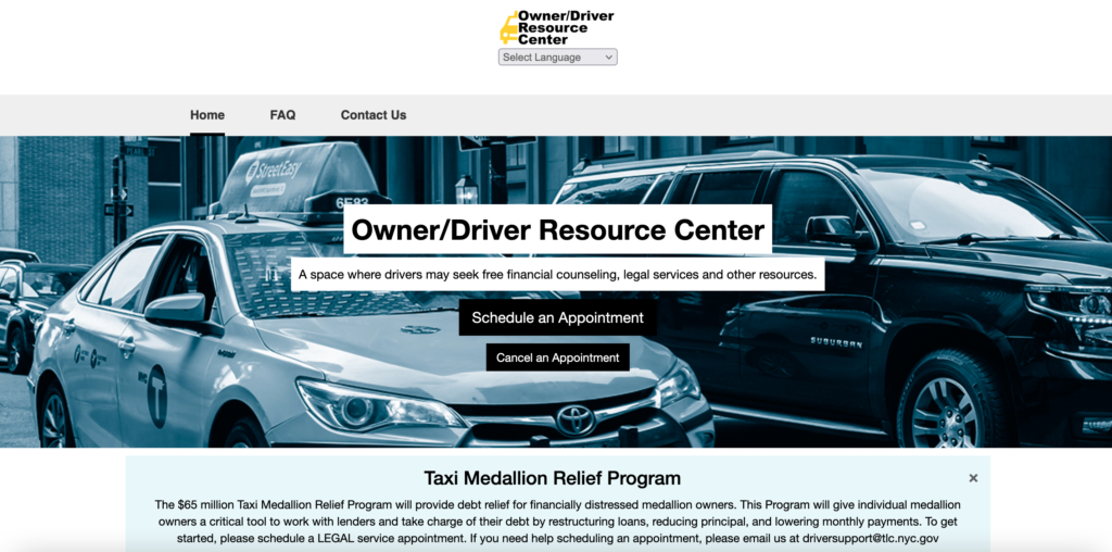 Screenshot of the webpage for the Owner-Driver Resource Center