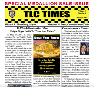 TLC newsletter from 2004 promoting taxi medallions